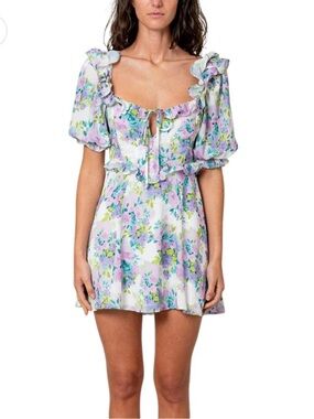K Women's For Love & Lemons Imogen Floral Puff Sleeve Mini Dress